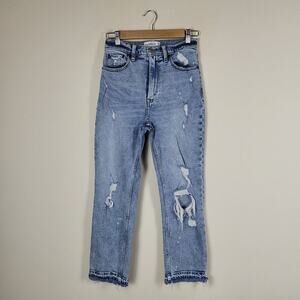 Abercrombie & Fitch Jeans 26 2 Blue Ultra High Rise Ankle Straight Distressed